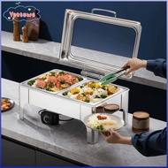 YVETTPH Buffet Stove, with Transparent Hydraulic Lid Stainless Steel Chafing Dish Buffet Set,  6/9L 