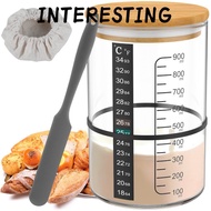 INTERESTING Sourdough Starter Container, Food Storage Reusable Sourdough Starter Jar Kit, Glass Heat