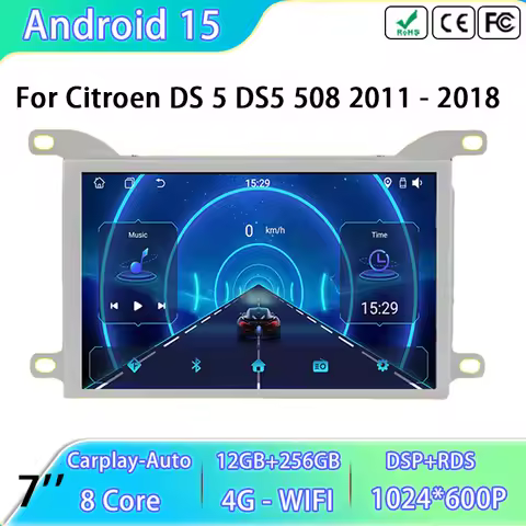 7 inch Android Head Unit For Citroen DS 5 DS5 508 2011 2014 2015 - 2018 Car Radio Multimedia Video P