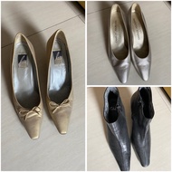 Branded Leather Heels Boots