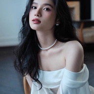 [Giveaway earrings] 6,5-7mm pearl necklace is all beautiful, shiny and elegant when going to work/pa