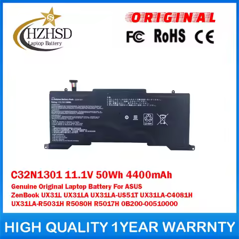 C32N1301 11.1V 50Wh 4400mAh Genuine Original Laptop Battery For ASUS ZenBook UX31LA UX31LA-US51T UX3