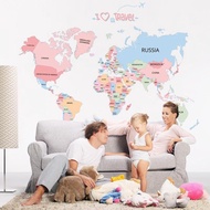 STICKER PETA DUNIA Untuk Kanak-Kanak Kids World Map Colourful World Map Room Sticker Decoration Stic