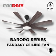 FANDASY Baroro Ceiling Fan 60" FD-6000DCF/8B(L) 60 inch 8 Blade SIRIM DC Motor Remote Control Black 