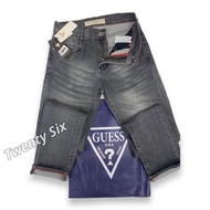 Jeans GUESS USA MADE IN USA IMPORTED MEN'S LONG TROUSERS SLIM FIT HIGH QUALITY SELVEDGE MEN'S RUBBER