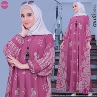 Dress Paling Laris Kaftan Motif Bunga Dress Gamis Muslim Wanita Super
