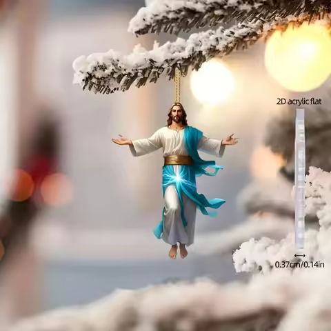 Jesus Pendant Acrylic 2d Hanging Christmas Tree Pendant Followed By Holiday Car Decoration Jesus Nec