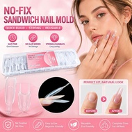 Sandwich Nail Form For Nail Extension Clear Dual Mold For Hard Gel Poly Gel Nail Art H8i7