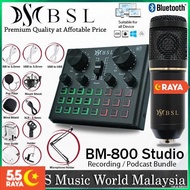 ◇∋♠BSL BM-800 Studio Condenser Microphone with V8 Plus Bluetooth USB Sound Card  Package Mic for Liv
