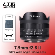 7artisans 7.5mm F2.8 II Ultra Wide-Angle Fisheye Mirrorless Lens for Sony E Fuji XF Nikon Z Micro M4/3 Canon EOS-M M50 Canon RF