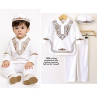 Clothes Set Baby Aqiqah Muslim Türkiye Pakistan Boys Free Peci 0 12 Months 1 Year Robe gamis Embroid