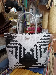 [Trends eMart] FREE TWILLY Finely Handwoven Malaysian Borneo SARAWAK Penan Handmade Tote Bag/ Bakul 