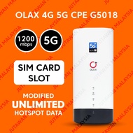 CPE 5G Router Modem 4G Lte Indoor Cat22 1750Mbps OLAX G5018 Indoor WiFi6 5G