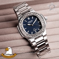 GRAND EAGLE นาฬิกาข้อมือผู้หญิง สายสแตนเลส รุ่น AE8014Lเพชร – SILVER/NAVYBLUE