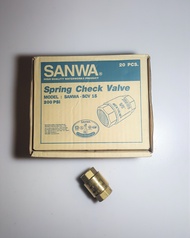 SANWA สปริงเช็ควาล์วทองเหลือง ซันวา 1/2  3/4   1 นิ้ว Spring check valve
