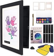 Kids Art Frame for Artwork Display with Interchangeable Mat (1, Black)