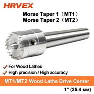 MT1/MT2 Wood Lathe Drive Center, 1" (25.4mm) Spur Live Center, High Precision for Woodworking Lathes