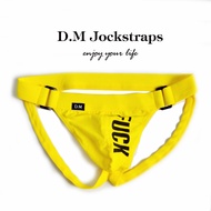 D.M Men's Underwear Low Waist Sexy thong Solid Color Letter Trendy Lifting Hip Temptation Double thong Cotton Large 2002