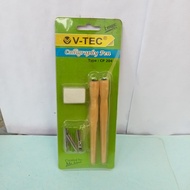 Qalam / Pena Logat Mengaji 1 set Lengkap Merk V tec / Pulpen Kaligrafi Terdiri dari 2 gagang kayu 3