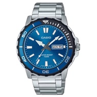 CASIO GENERAL BLUE DIAL SILVER STAINLESS STEEL STRAP MEN WATCH MTD-125D-2A1VDF