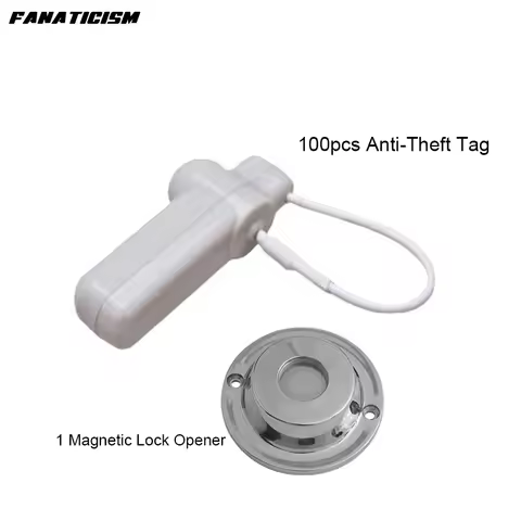 100pcs Security Tag with steel wire lanyard for Clothing Reusable AM 58KHz MHz EAS Hard Tag For Stor