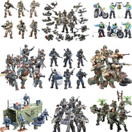 Special Forces Swat Team Army Soldier Action Figures with Weapon s Part for Military Vehicle Bricks Collection Kids Toys