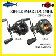 RIPPLE SMART DC 151HL DIGITAL CONTROL BAITCASTING REEL DRAG 6KG NEW DC REEL ZING SOUND