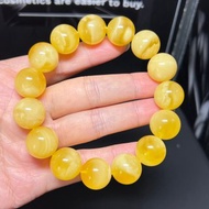 新貨 天然波羅的海蜜蠟圓珠手串 原礦無優俄料大白花蜜 成色非