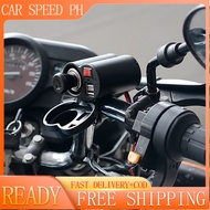 12V-24V Waterproof Motorcycle USB Charger Power Adapter Dual USB Port Handlebar Adapter Power Socket&amp;Voltmeter Display