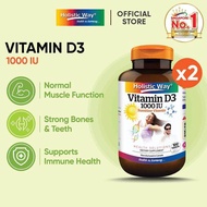 [Bundle of 2] Holistic Way Vitamin D3 1000IU - Sunshine Vitamin (100 Tablets x 2)