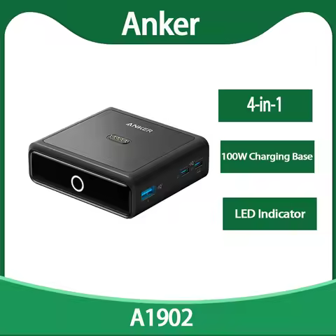 Original Anker 100W Charging Base for Anker Prime Power Bank Fast Charging with 4 Ports for Laptops