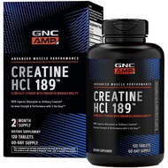GNC AMP Creatine HCl 189 Pil, Kekuatan Terbukti Secara Klinikal & Pembina Otot, Prestasi Olahraga, P