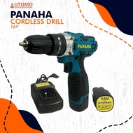 Panaha Cordles Dril 16V Bor Baterai Tembok Impact Dril Cordless