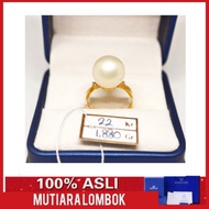 cincin emas 22 karat mutiara lombok original wanita premium mewah - hitam 6
