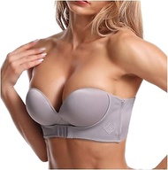 Women Strapless Bra Front Buckle Lifting Up Bra Anti-Slip Invisible Bandeau Bra Sexy Backless Wirele