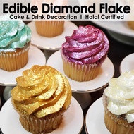 Diamond Flake Edible Glitter For Cake Pastry And Drink Halal Food Glitter Flake Edible Cake Decorati
