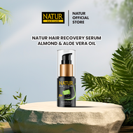 Natur Hair Recovery Serum Almond & Aloe Vera Oil 60 ml - Paket Menyembuhkan Rambut Rusak