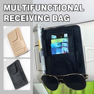 Holder Ticke Coin Clip Sunglasses Pen Box Tissue Organiser Visor Car Card Leather