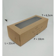 10pcs BROWNIES BOX KRAFT MIKA 22X10X6.5 CM LAMINATED 365 GSM
