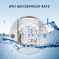 【JOLL HOT】2X Round 3" Marine Boat Stern Transom Lights White 6 LED Courtesy Cockpit Light