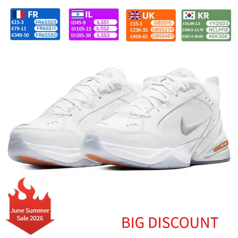 Nike Air Monarch 4 Snow Day Cowhide Leather Casual Cushioned, Slip-Resistant, Durable Low-Top Dad Sh