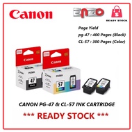 CANON PG47 BLACK / CL57S COLOR INK CARTRIDGE FOR CANON E400/410/460/470/E480 [ORIGINAL]