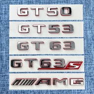 Suitable for Mercedes-AMG GT50 GT53 GT63 GT63S modified silver-red hybrid badge V8 car emblem