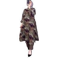 Oneset long plisket tunic for women nayra long tunic suit for women ceruty women's trouser suit busu