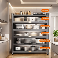 Rak Kabinet Dapur Kitchen with Doors & Wheels Rak Dapur Microwave Oven Storage Shelves Cabinet Racks