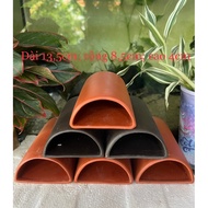 Medium size semi-circular ceramic cave for shrimp, pleco, Crayfish, cory