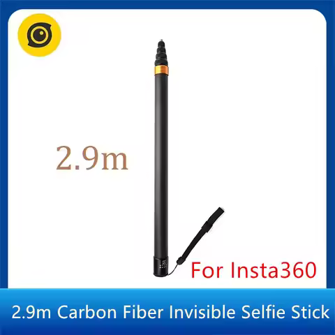 2.9m Carbon Fiber Invisible Selfie Stick For Insta360 X4 / X3 / ONE X2 / ONE RS / ONE R Accessories 