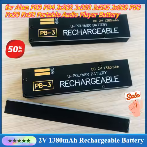 2V 1380mAh PB-3 PB-4 Rechargeable Battery for Aiwa PB3 PB4 Jx202 Jx303 Jx505 Jx609 P50 Px30 Px50 Por