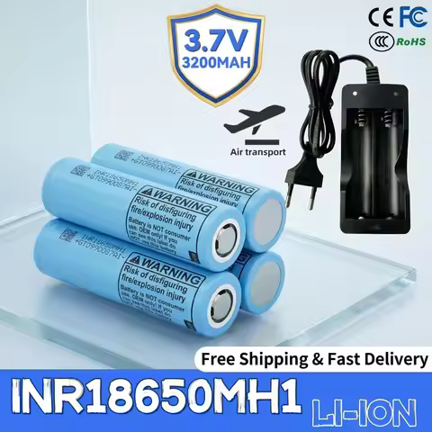 18650 Battery 3.7V 3200mAh 10A Discharge INR18650-MH1 3.2Ah Rechargeable Li-ion Battery + Charger Ki