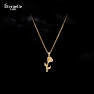 Eternelle | สร้อยคอรูปดอกกุหลาบเงินแท้ Eternelle ดีไซน์หรูหราสำหรับผู้หญิง เครื่องประดับแฟชั่นฤดูร้อ